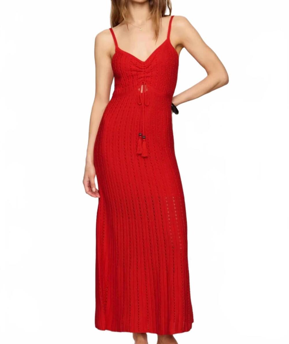 NEW Z SUPPLY sunda crochet midi dress in red
